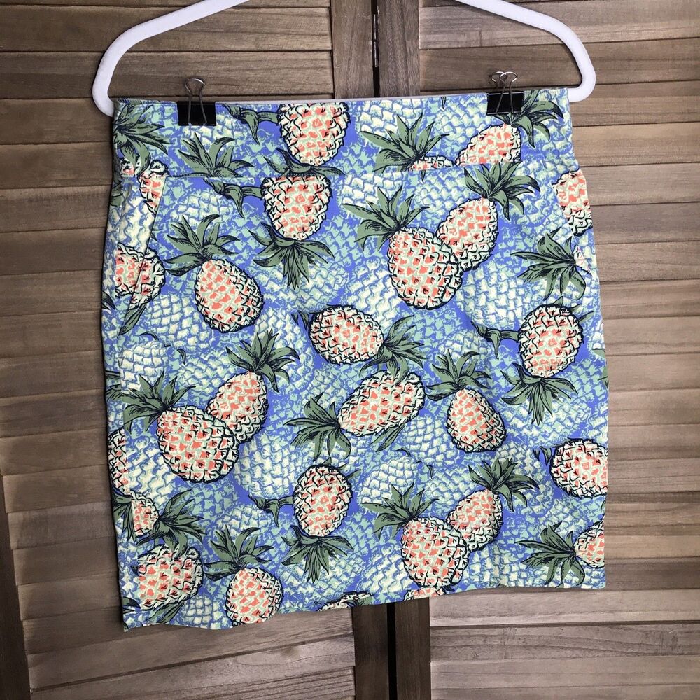 Talbots Womens Short Skirt Size 6 Lined Golf Tennis Pineapple Print 19 in. long